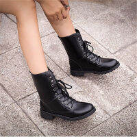 SIZE:36-42 Lisa วรรคเดียวกันรองเท้าบูทสูงรองเท้าบูทหนังผู้หญิงรองเท้าบูทแฟชั่นสตรี