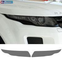 สติกเกอร์ TPU สีดำรมควันไฟหน้ารถไฟหน้าฟิล์มป้องกัน2ชิ้นสำหรับ Ranger Rover Evoque L538 2012-2018