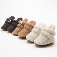 【hot】！ Baby Socks Boy Booties Fluff Soft Toddler Shoes Anti-slip Warm Newborn Infant Crib Moccasin