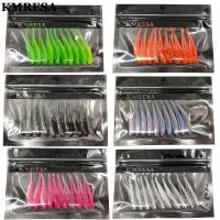 10Pcs/lot 75mm 2.1g Wobbler Fishing Lure Easy Shiner Jig Swimbait Artificial Double Color Silicone Soft Bait Carp Bass Lures