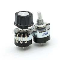 2Pcs WH134-2 2W Carbon Film Potentiometer With Switch 4K7 10K 22K 47K 100K 470K 1M