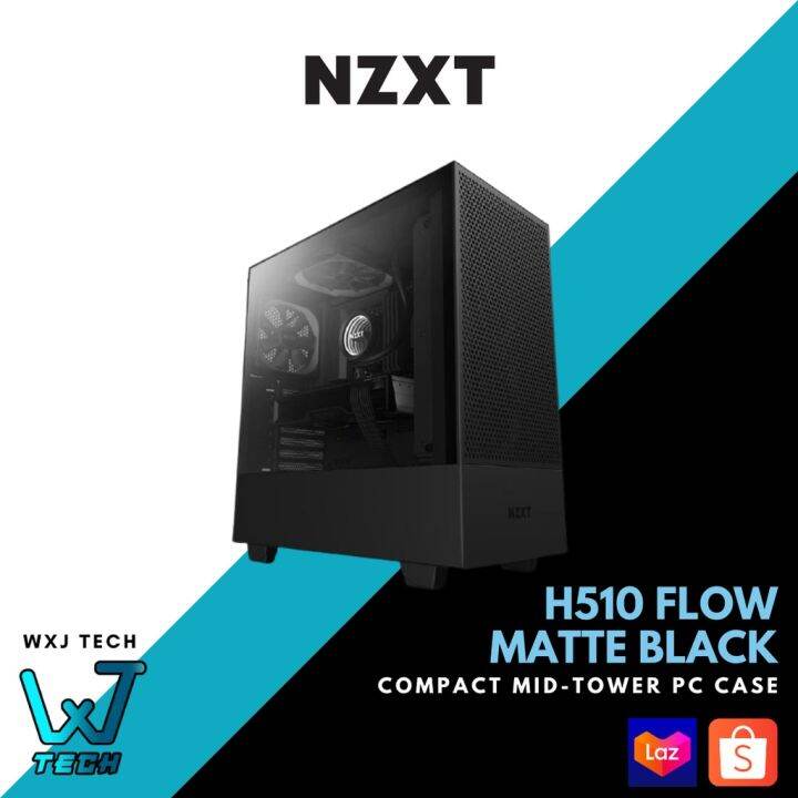 NZXT H510 Flow Matte Black Compact Mid-Tower PC Case (CA-H52FB-01 ...