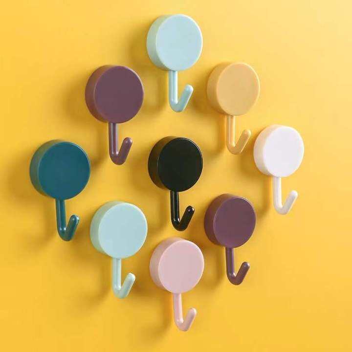 THE 7 DWARVES Adhesive Utility Hooks 10 pcs Pack Colorful Sticky Wall