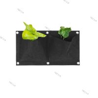 2 Pockets Wall Hanging Planting Bags Black Wall Bag Flowers Plant Grow Pot Non-woven Fabrics Living Balcony Decorations YB21TH