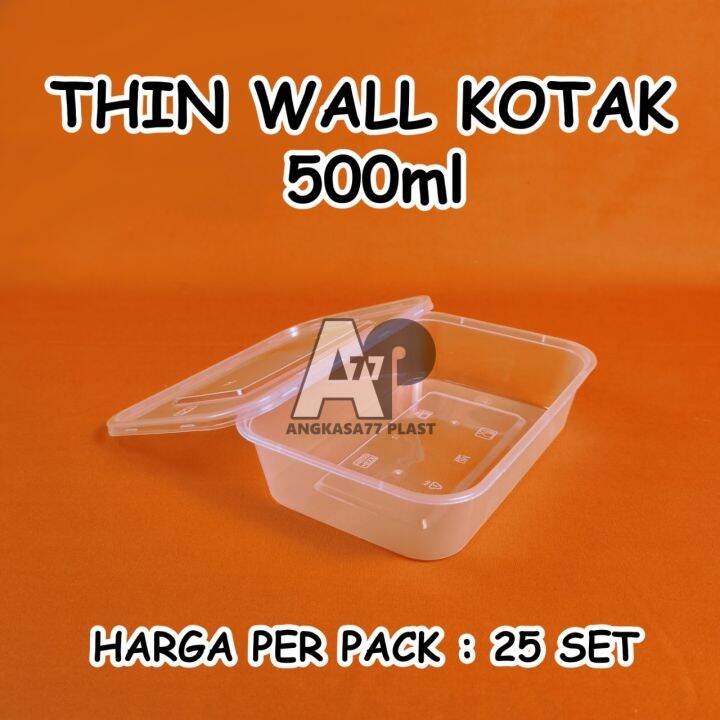 Thinwall Persegi Panjang 500ml Food Container Kotak Makan 500 Ml