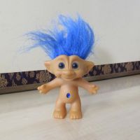 Vintage Russ SPARKLING GOOD LUCK TROLL w/Tag Blue Hair Troll Doll ส.10 cm ไม่รวมผม