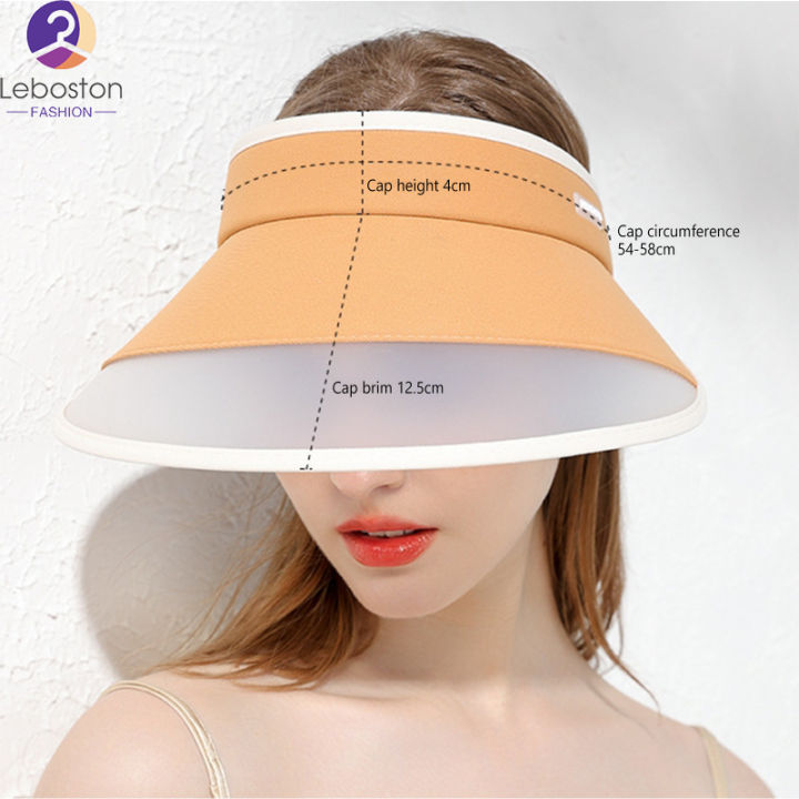 หมวกกระบังแสงผู้หญิงปีกกว้างมีหมวกแบบปรับได้ระบายอากาศดูดซับเหงื่อมีเชือกไนลอนฤดูร้อน