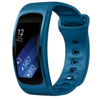 【พร้อมในสต็อก】สำหรับอุปกรณ์ Samsung Fit2สายนาฬิกาข้อมือซิลิโคนโปรขนาด: L (สีน้ำเงินเป็นทางการ)