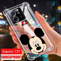 Xiaomi 13T Pro 13T เคสใสมิกกี้น่ารักกันกระแทกถุงลมนิรภัยเคสซิลิโคนป้องกันการกระแทกสี่มุมผ้าคลุมต้านทาน