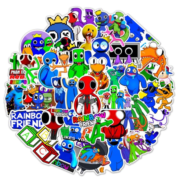 60ชิ้นเกม-rainbowfriends-robloxs-สติกเกอร์สำหรับรถแล็ปท็อปโทรศัพท์เครื่องเขียนรูปลอกสติกเกอร์กันน้ำสำหรับเด็กของขวัญของเล่น