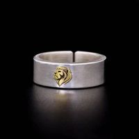 YIZIZAI Men Punk Lion Head Ring Simple Atmosphere Gold Color Lion Couple Finger Rings For Women Friendship Rock Party Jewelry