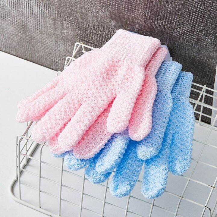 cw-5-pcs-exfoliating-gloves-shower-resistance-massage-mitt-sponge-foam-moisturizing-peeling