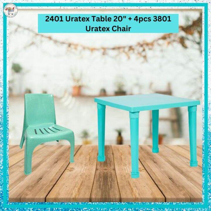2401 Uratex Table + 4 3801 Uratex Kiddie Chair / Kids Table and Chairs