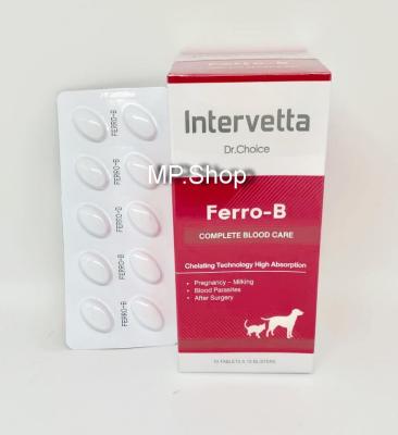 Dr.choice Ferro-B บำรุงเลือดชนิดเม็ด สำหรับสุนัขและแมว 40 tabs (40เม็ด)  เลขทะเบียนอาหารสัตว์ที่ 0108560040