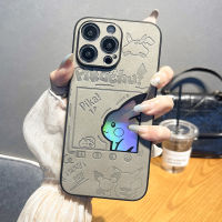 เคสโทรศัพท์สลายเลเซอร์หนัง PU ลายการ์ตูนน่ารักสำหรับ IPhone 7 8 X XS XR 11 12 13 14 Pro Max Plus