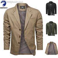 ⊙♘✸ jfmkfmdm e Outono Novos Homens Cor Sólida Terno de Negócios Largo Solto Três-breasted Multi-bolso Ocasional Regular Jacket Coat