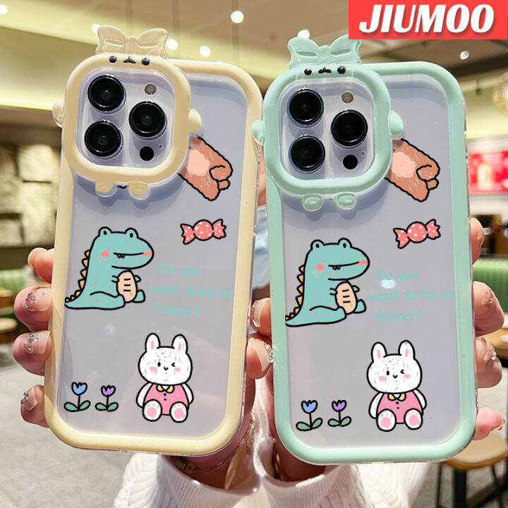 เคส-jiumoo-สำหรับ-vivo-v23-5g-s12-5g-v23i-5g-เคสโปร่งใสกันกระแทกลายการ์ตูนจระเข้หมีน่ารักเคสป้องกันเลนส์กล้องถ่ายรูปลายสัตว์ประหลาดน้อยน่ารักเรียบง่ายเคสซิลิโคนนิ่ม