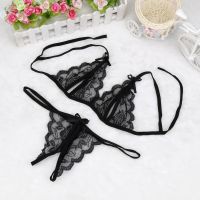 【cw】 Women‘s Set Female Transparent See Through Erotic Crotchless Lingeries 섹시한 팬티