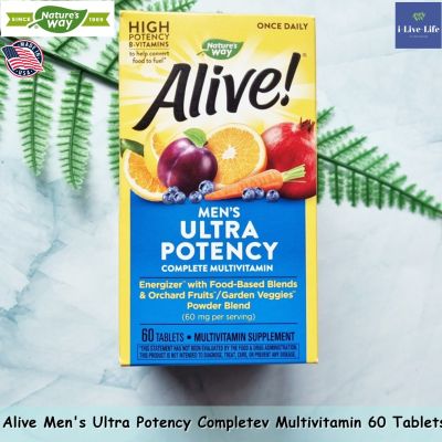 วิตามินรวม สำหรับผู้ชาย Alive! Once Daily Mens Multi-Vitamin 60 Tablets - Natures Way