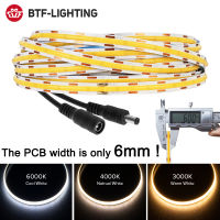 FCOB Led Lights 6mm PCB 512 LEDs RA90 High Density Flexible FOB COB 5m LED Strip Light 3000K to 6000K Linear Dimmable DC12V 24V