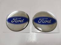 สติ๊กเกอร์ เทเรซิ่นนูน อย่างดี วงกลม LOGO Ford LOGO sticker ติดรถ แต่งรถ ฟอร์ด โลโก้ ฟอร์ด ติดดุมล้อ สีเงิน กลม สวย งานดี หายาก