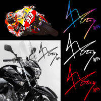 Marc Marquez 93ลายเซ็นโลโก้หมวกกันน็อคสติ๊กเกอร์ดัดแปลงรถจักรยานยนต์สติ๊กเกอร์สะท้อนแสงกันน้ำรูปลอก