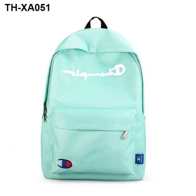 brand letter shoulder bag campus backpack men and women sports white casual student school junior high