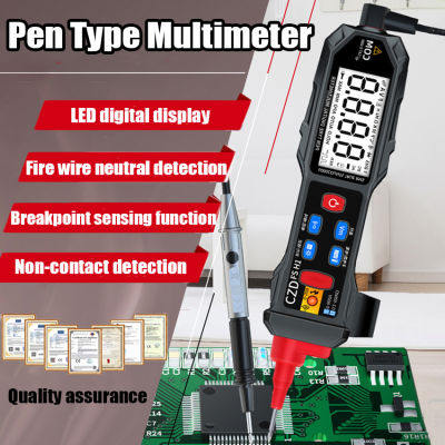 ปากกามัลติมิเตอร์ NCV แบบมือถือจอแสดงผลไฟแอลซีดีแบ็คไลท์มัลติมิเตอร์แบบดิจิทัล DC/เครื่องวัดแรงดันไฟฟ้ากระแสสลับ