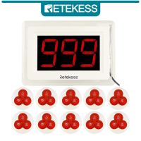 Retekess T114 ระบบผู้ดูแลแบบไร้สาย เครื่องเรียกคิว เครื่องเรียกพนักงาน เพจเจอร์เรียกคิว ปุ่มเรียกพนักงาน เสำหรับร้านอาหาร ร้านกาแฟ โรงแรม คลินิก