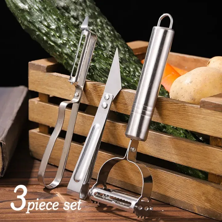 1PCS New Stainless Steel Potato Cucumber Carrot Grater Vegetables Fruit  Peeler Double Planing Grater Kitchen Gadget