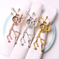 4pcslot upscale napkin rings, napkin holder plum gold, silver napkin ring towel ring ho Western dinner table decoration