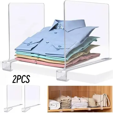 8PCS Closet Shelf Dividers Vertical Acrylic Organizer Separators for  Wardrobe US