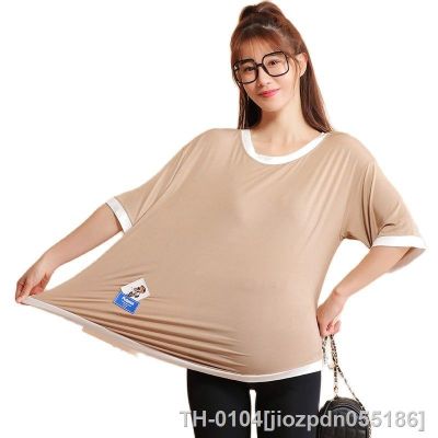☂ jiozpdn055186 Mulheres grávidas pele se sente confortável solto manga curta t-shirts joelho-comprimento calças twinset casual roupas para conjunto