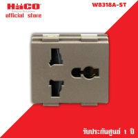 HACO เต้ารับสากลเดี่ยว (Matt Black) รุ่น TJ-W8318A-ST