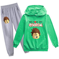 Ro-Bloxs ชายชุดเสื้อมีฮู้ดหญิงแขนยาว Hooded Tops Jogger เด็ก Hoodies + กางเกง PH1259เสื้อผ้าเด็กฤดูใบไม้ผลิชุดลำลองแฟชั่นสบายๆ