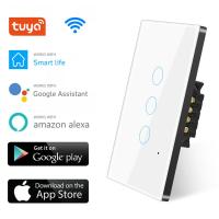 Aubess 1234 Gang TUYA WiFi Smart Light Switch Timer Function Voice Control Wall Touch Panel For Alexa