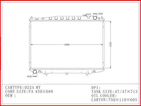 หม้อน้ำรถยนต์-นิสสัน-ปิคอัพ-ฟรอนเทีย-d22-radiator-nissan-frontial-d22-3-0-mt-ปี-1998-2007