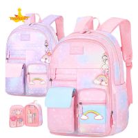 TOP☆Esspreso Student schoolbag refrigerator side opening cute princess lightweight decompression childrens backpack