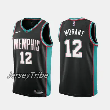 High Quality】Men's New Original NBA Memphis Grizzlies #12 Ja Morant Retro  Classic Edition Jersey Heat-pressed Green