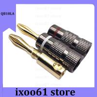 ixoo61 store 1 Pair 4Mm Banana Plug Straight Pre Amplifier Gold Plated Connector Solder Free Audio Jack Speaker Adapter