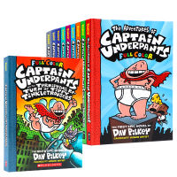 English original Captain Underpants #1-10 underwear captain Superman color edition 10 full set hardcover full color cartoon humor funny series Dog Man and author DAV Pilkey Xuele published