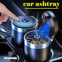 ที่เขี่ยในรถยนต์พร้อมฝาปิดพร้อมไฟ LED แบบพกพาที่ถอดออกได้ที่เขี่ยสำหรับ SCANIA SAAB Aero Ashtray