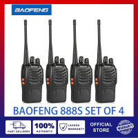 วิทยุสื่อสาร BAOFENG รุ่น 888S (4เครื่อง) อุปกรณ์ครบชุด ไม่ต้องขอใบอนุญาต พร้อมแบตเตอรี่ ส่งไกลสุดได้ 1-5กิโลเมตร