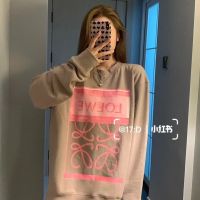 2023 Genuine  2023 spring new trendy letter print mid-length round neck long-sleeved loose sweater casual style