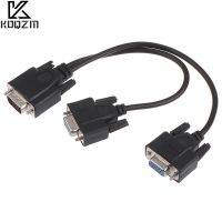 Kabel Monitor Video Pemisah Adaptor Betina 15Pin VGA Male Ke 2 Vga Svga