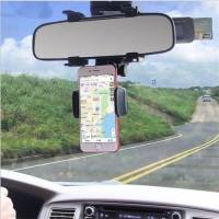 Car Phone Holder Rearview Mirror Clip Navigation Driving Recorder Fixed Buckle Rotating Car Applicable