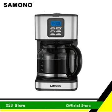 Samono 750ML Coffee Maker Mesin Kopi Multifungsi 2 in 1 Anti Bocor 600Watt Low  Watt Bahan Plastik SW-CMB06B Black