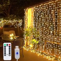 New String Lights Curtain Light 2023 Led Christmas Lights Fairy Lights Garden Lights Garland Curtain Wedding Decorationgift Fairy Lights