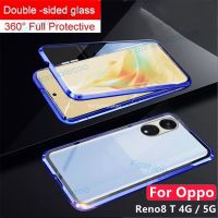 （A New sale）►♟❇เคสโทรศัพท์กระจกเทมเปอร์สองด้านสำหรับ Oppo Reno 8 T 8 T 8 T Pro Plus 8pro 8Z Reno8 8Lite Reno8pro Reno8T 4G 5G กรอบโลหะแข็งฝาหลังกันกระแทก