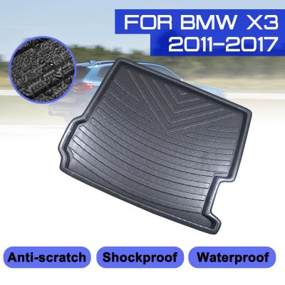 สำหรับ BMW X3 2011 2012 2013 2014 2015 2016 2017พรมปูพื้นรถยนต์พรมด้านหลัง Trunk Anti-Mud Cover